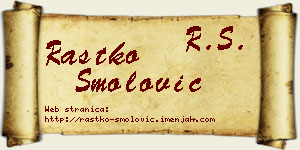Rastko Smolović vizit kartica